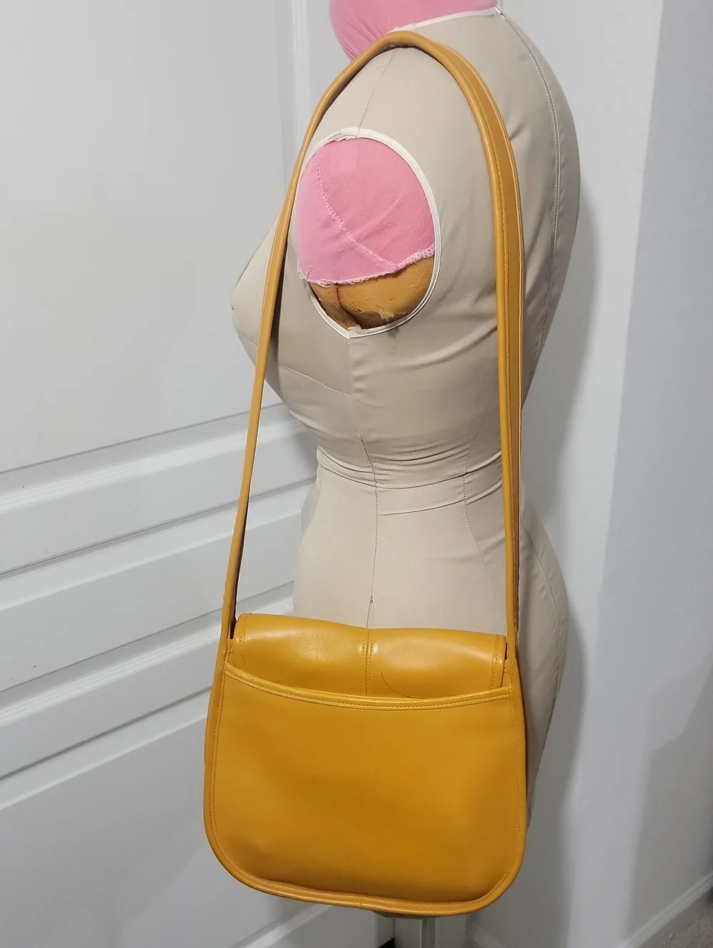 Coach Vintage Ergo Flap Mustard Yellow Crossbody Shoulder Bag